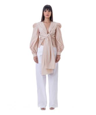Beige cotton elm shirt 1