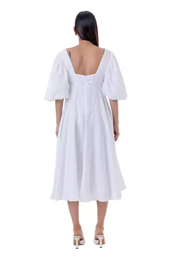 White linen ione dress