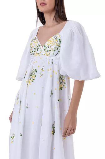 White linen ione dress