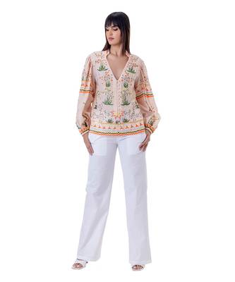 Peach linen julia top 2