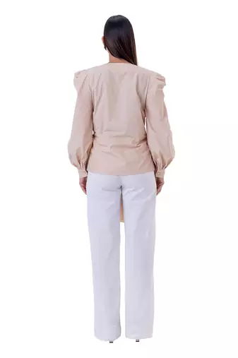 Beige cotton elm shirt
