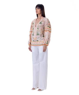 Peach linen julia top 3