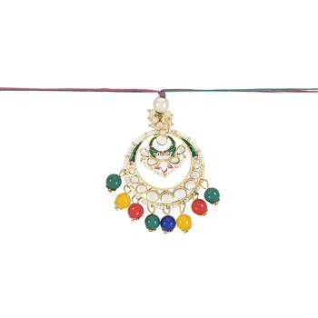 rakshabhandhan special kundan bhaiya bhabhi pearl hanging lumba bracelet rakhi combo set with roli chawal 2