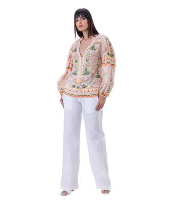 Peach linen julia top 4