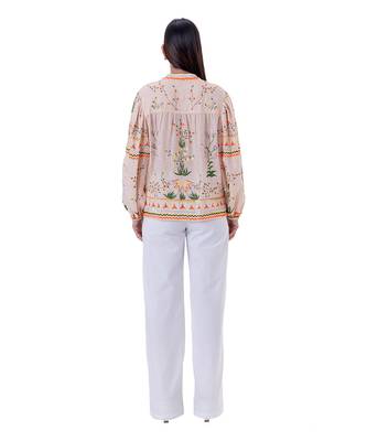 Peach linen julia top 5