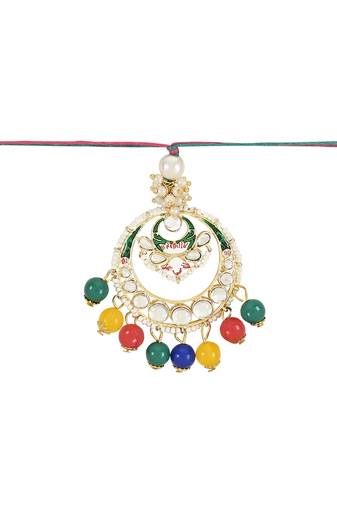 rakshabhandhan special designer pearl hanging lumba bracelet rakhi for bhabhi/sister (r106mul-l)
