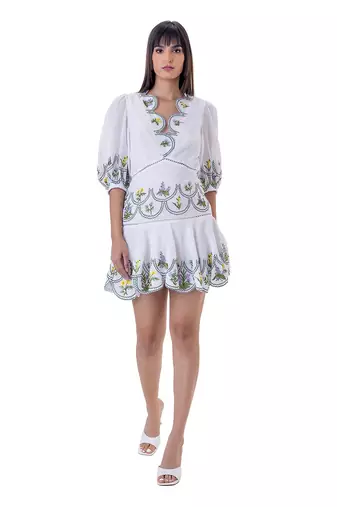 White linen mila dress