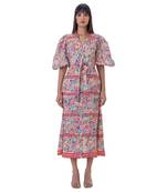 Multicolor linen orcal dress