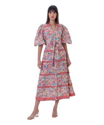 Multicolor linen orcal dress 2