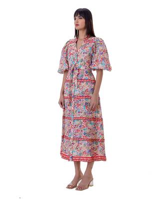 Multicolor linen orcal dress 4