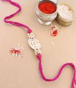 rakshabhandhan special kundan stone rakhi with roli chawal for bhaiya/brother/mens 