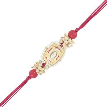 rakshabhandhan special kundan stone rakhi with roli chawal for bhaiya/brother/mens  3