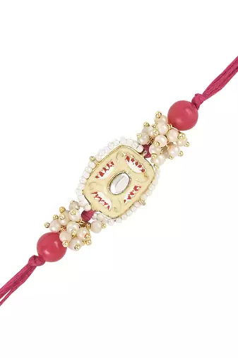 rakshabhandhan special kundan stone rakhi with roli chawal for bhaiya/brother/mens 