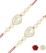 rakshabhandhan special kundan stone rakhi with roli chawal for bhaiya/brother/mens