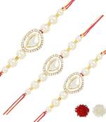 rakshabhandhan special kundan stone rakhi with roli chawal for bhaiya/brother/mens
