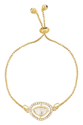 rakshabhandhan special designer pearl hanging lumba bracelet rakhi for bhabhi/sister (r107w-l)