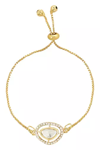 rakshabhandhan special designer pearl hanging lumba bracelet rakhi for bhabhi/sister (r107w-l)