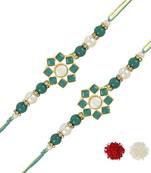 rakshabhandhan special kundan stone rakhi with roli chawal for bhaiya/brother/mens 