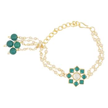 rakshabhandhan special designer pearl hanging lumba bracelet rakhi for bhabhi/sister  2