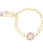 rakshabhandhan special designer pearl hanging lumba bracelet rakhi for bhabhi/sister 