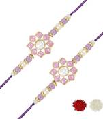 rakshabhandhan special kundan stone rakhi with roli chawal for bhaiya/brother/mens