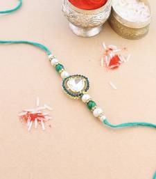 rakshabhandhan special kundan stone rakhi with roli chawal for bhaiya/brother/mens 