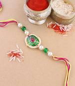 rakshabhandhan special kundan stone rakhi with roli chawal for bhaiya/brother/mens 