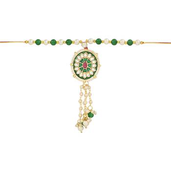 rakshabhandhan special designer pearl hanging lumba bracelet rakhi for bhabhi/sister  1