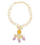 rakshabhandhan special meenakari kundan stone bhaiya bhabhi pearl hanging lumba bracelet rakhi combo set