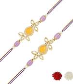 rakshabhandhan special kundan stone rakhi with roli chawal for bhaiya/brother/mens