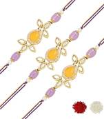 rakshabhandhan special kundan stone rakhi with roli chawal for bhaiya/brother/mens