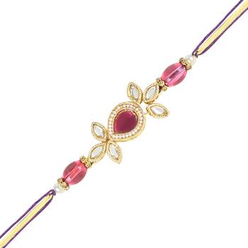 rakshabhandhan special kundan stone rakhi with roli chawal for bhaiya/brother/mens 4