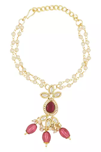 rakshabhandhan special designer pearl hanging lumba bracelet rakhi for bhabhi/sister (r111q-l)