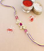 rakshabhandhan special kundan stone rakhi with roli chawal for bhaiya/brother/mens