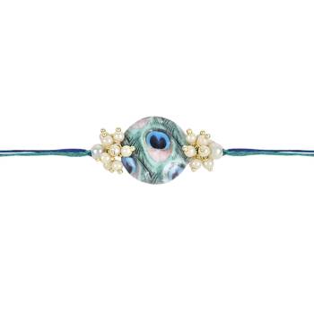 rakshabhandhan special kundan stone rakhi with roli chawal for bhaiya/brother/mens  2
