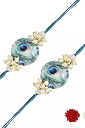 rakshabhandhan special kundan stone rakhi with roli chawal for bhaiya/brother/mens 