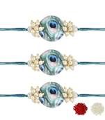 rakshabhandhan special kundan stone rakhi with roli chawal for bhaiya/brother/mens