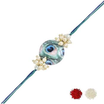 rakshabhandhan special kundan stone rakhi with roli chawal for bhaiya/brother/mens  3