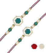 rakshabhandhan special kundan stone rakhi with roli chawal for bhaiya/brother/mens