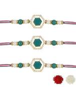 rakshabhandhan special kundan stone rakhi with roli chawal for bhaiya/brother/mens 