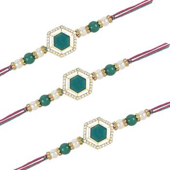 rakshabhandhan special kundan stone rakhi with roli chawal for bhaiya/brother/mens  3