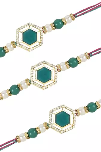 rakshabhandhan special kundan stone rakhi with roli chawal for bhaiya/brother/mens 