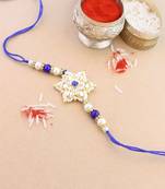 rakshabhandhan special kundan stone rakhi with roli chawal for bhaiya/brother/mens 