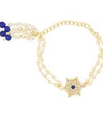 rakshabhandhan special designer pearl hanging lumba bracelet rakhi for bhabhi/sister 