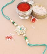rakshabhandhan special kundan stone rakhi with roli chawal for bhaiya/brother/mens 