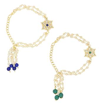 rakshabhandhan special designer pearl hanging lumba combo rakhi for bhabhi/sister  1