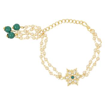 rakshabhandhan special designer pearl hanging lumba bracelet rakhi for bhabhi/sister  2