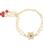 rakshabhandhan special designer pearl hanging lumba bracelet rakhi for bhabhi/sister 