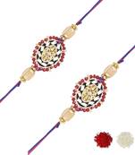 rakshabhandhan special kundan stone rakhi with roli chawal for bhaiya/brother/mens
