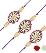 rakshabhandhan special kundan stone rakhi with roli chawal for bhaiya/brother/mens
